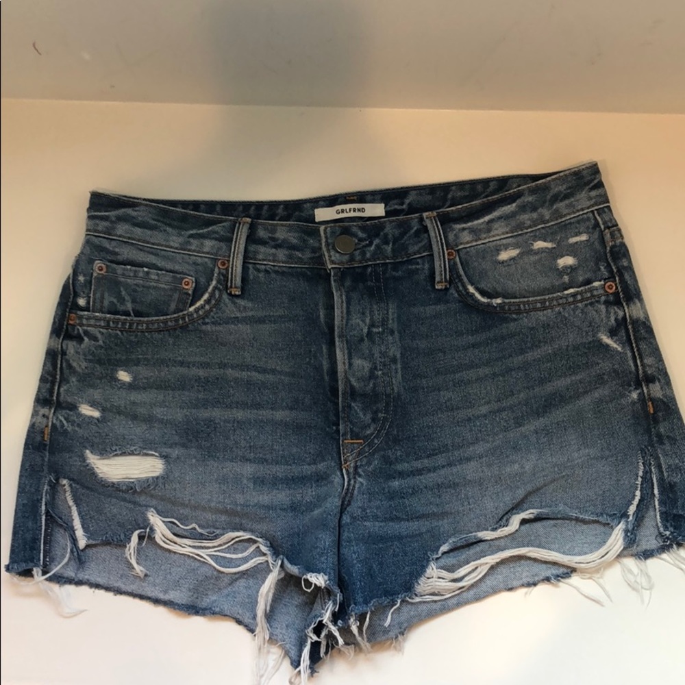 GRLFRND Dovima vintage distressed boyfriend cutoff denim shorts